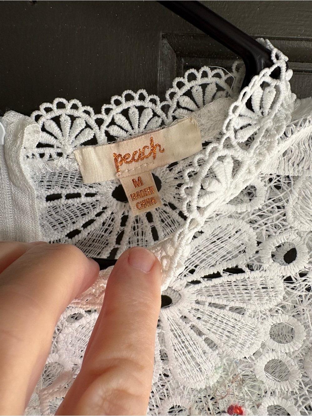 Floral Lace Long-Sleeve Top - White with Multicolor Floral - Picture 2 of 8
